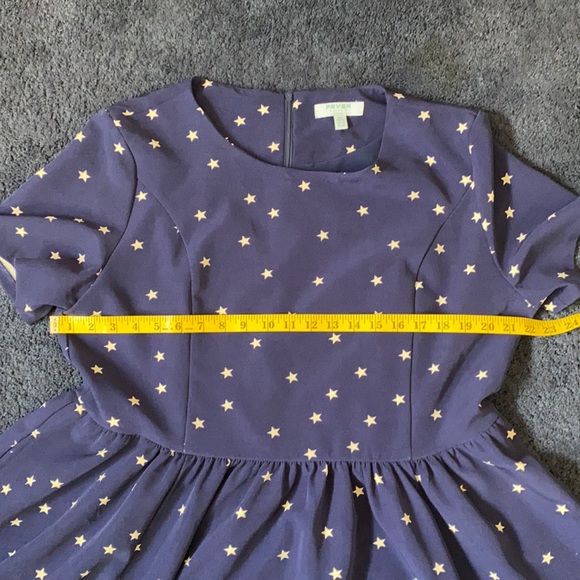 Factual Classic A line Dress  by ModCloth. Navy blue, white stars  with pockets. - Picture 11 of 16